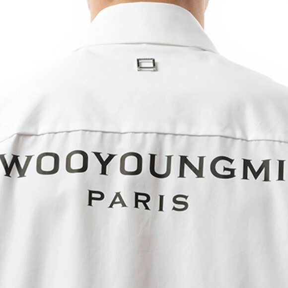BNWT AW24 WOOYOUNGMI POPLIN BACK LOGO SHIRT 50 - Picture 14 of 15